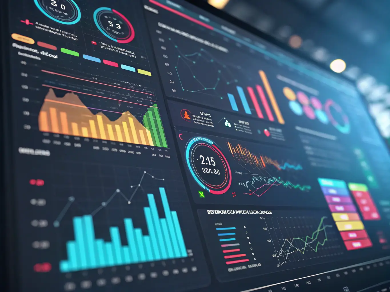 A graphic showing a predictive maintenance dashboard with AI algorithms analyzing sensor data from manufacturing equipment to predict potential failures and schedule maintenance proactively. The graphic should emphasize data analysis and predictive capabilities.